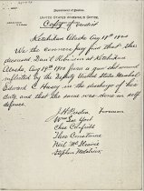 US Marshal's Office copy of verdict 8-19-1900